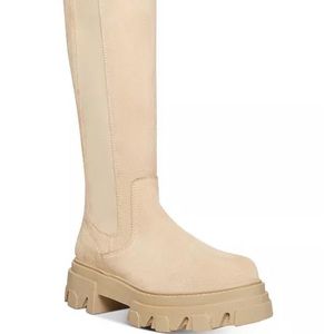 Steve Madden Esma Lugged Sole Tall-High Boots 11 M Sand Suede—make an offer